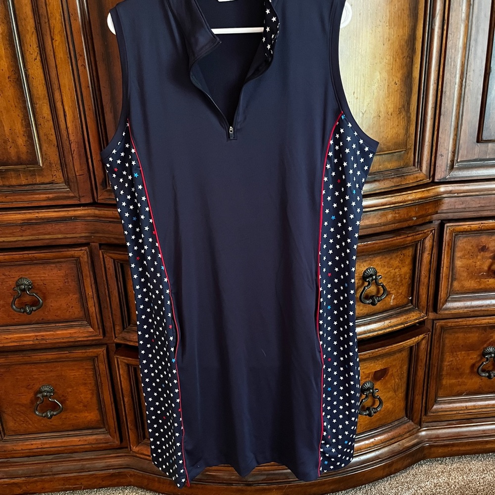 Lady Hagen Navy Golf Dress with Star Accents